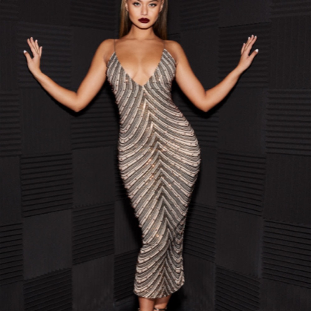 Oh Polly “lady luxe embellished dress”